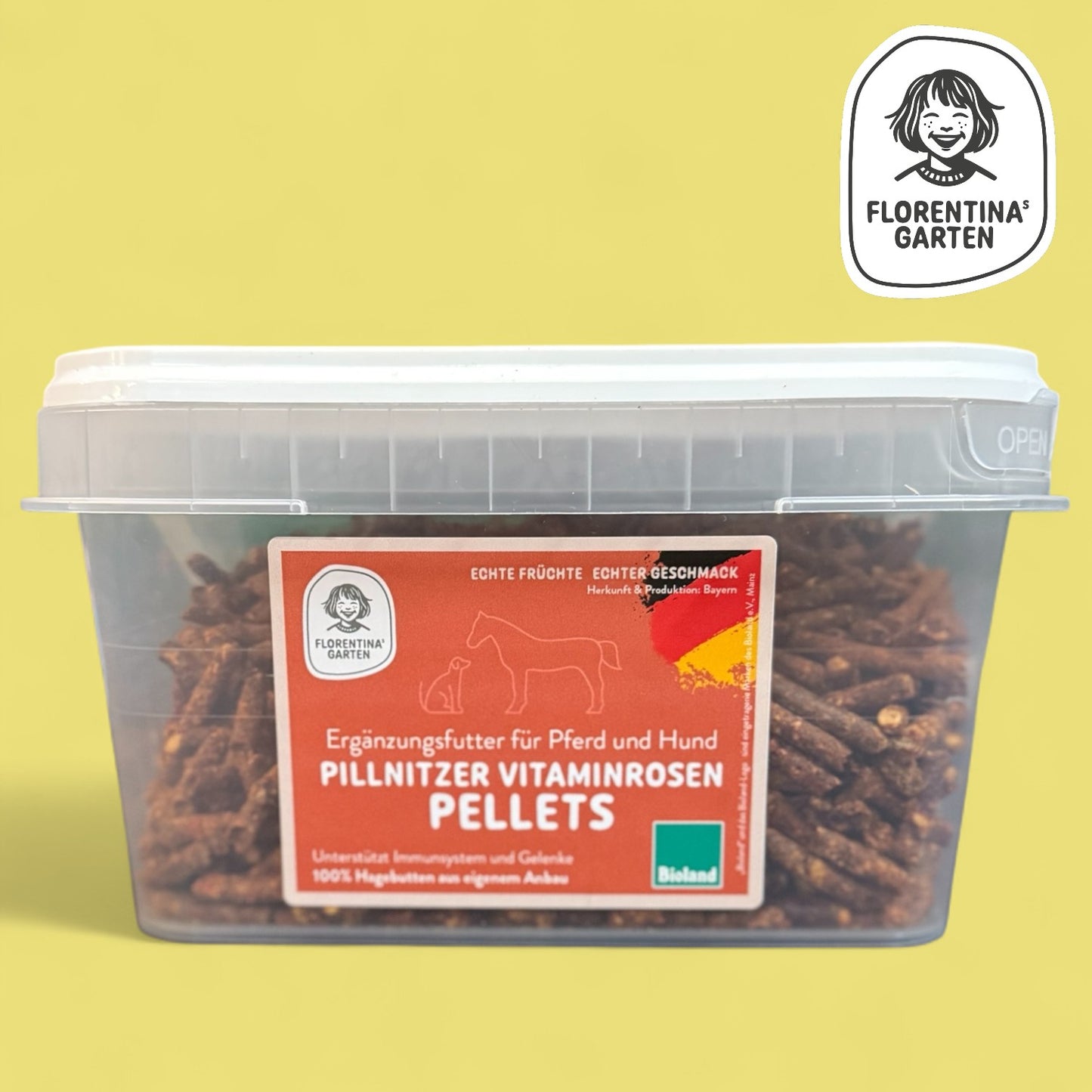 Pillnitzer Vitaminrosen Pellets für Pferd & Hund | 1000 g | Bioland