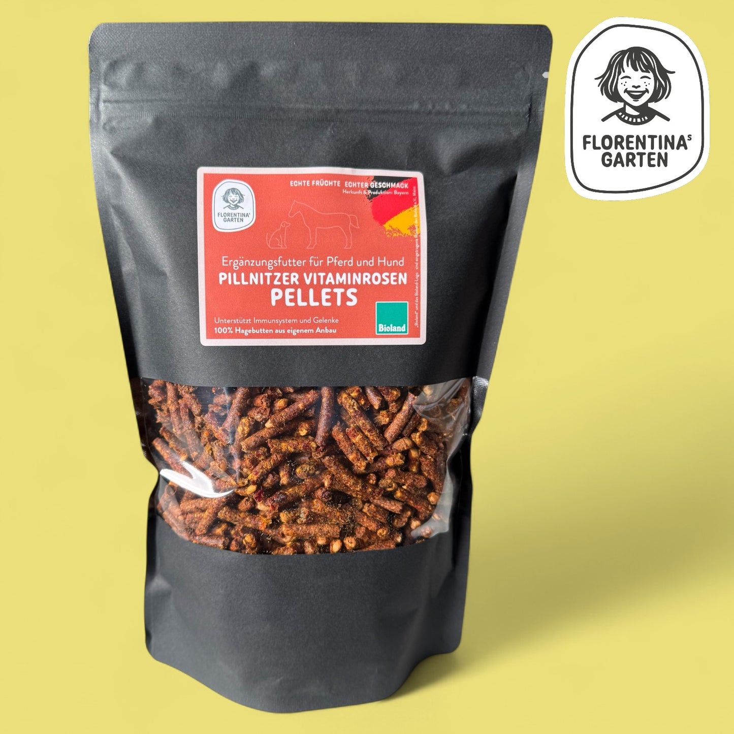 Vitaminrosen Pellets Beutel für Hund & Pferd | 500 g | Bioland Nachfüllbeutel
